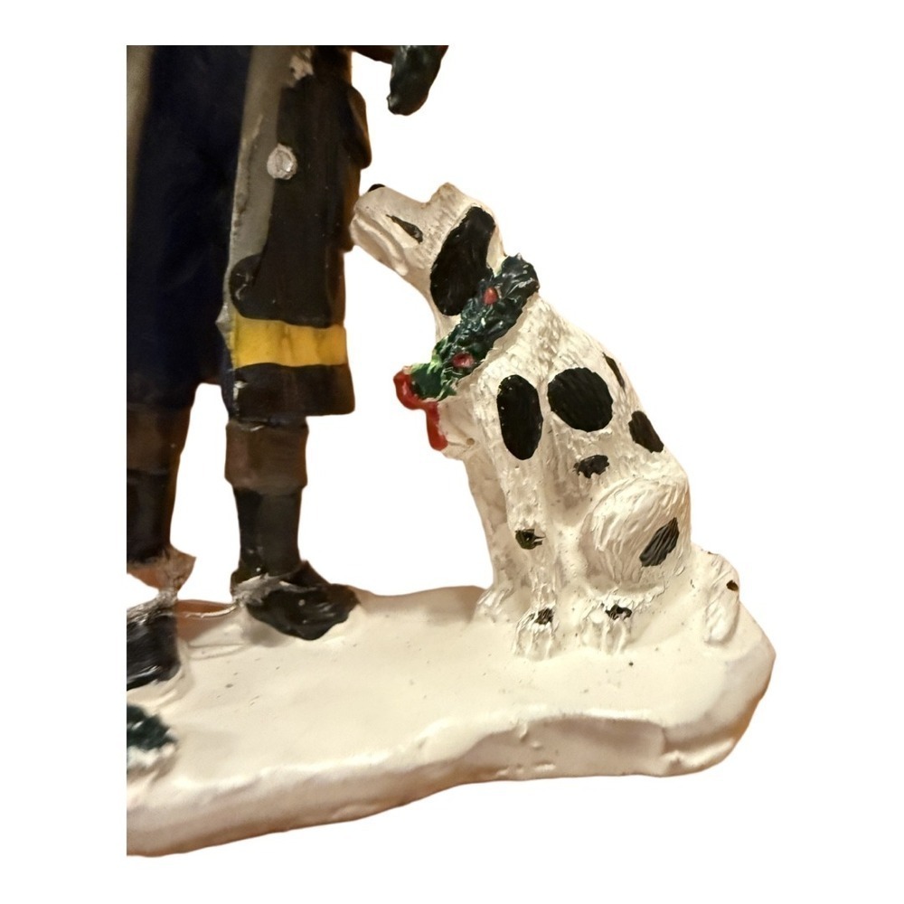 Lemax Fireman to The Rescue Dalmatian Fire Hydrant Christmas Village Figure - Picture 4 of 5